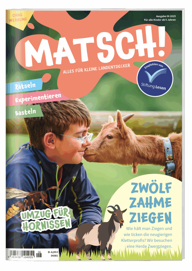 MATSCH! Juni 2025 Titelbild mit Junge und Ziege