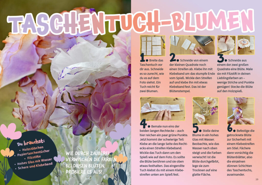 Ausschnitt Matsch 2026 DIY Taschentuchblumen basteln