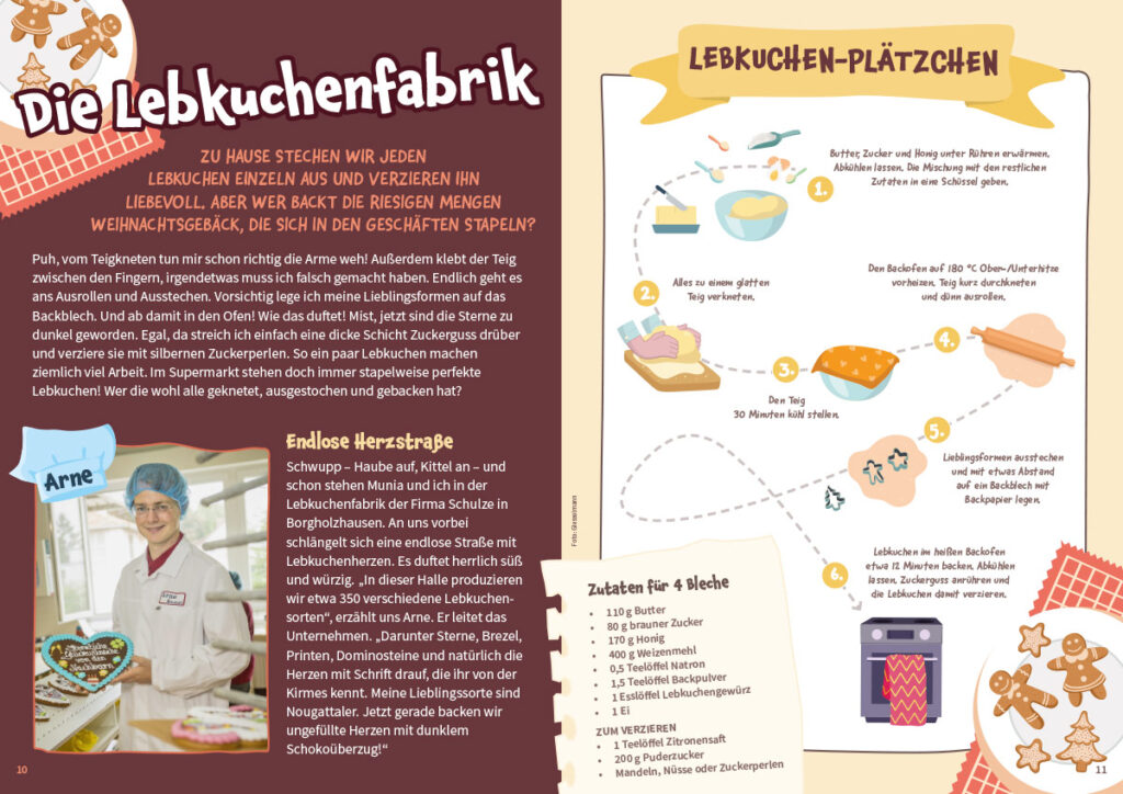 MATSCH! Kinderzeitschrift Hauptteil Lebkuchenfabrik Besuch