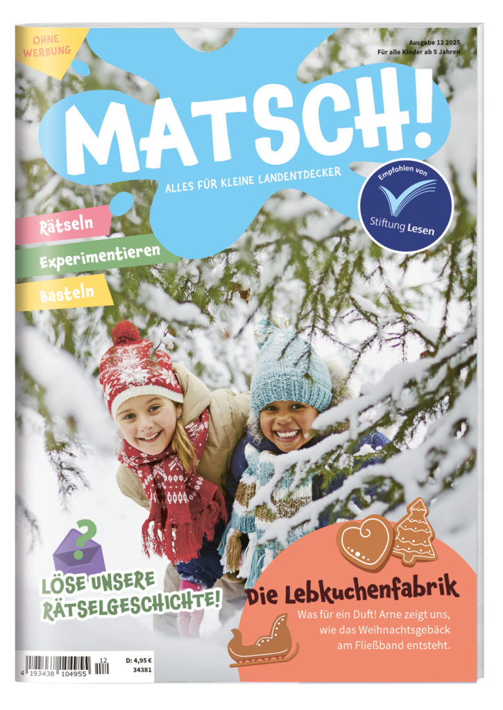 Titelbild MATSCH! Kindermagazin Dezember Ausgabe