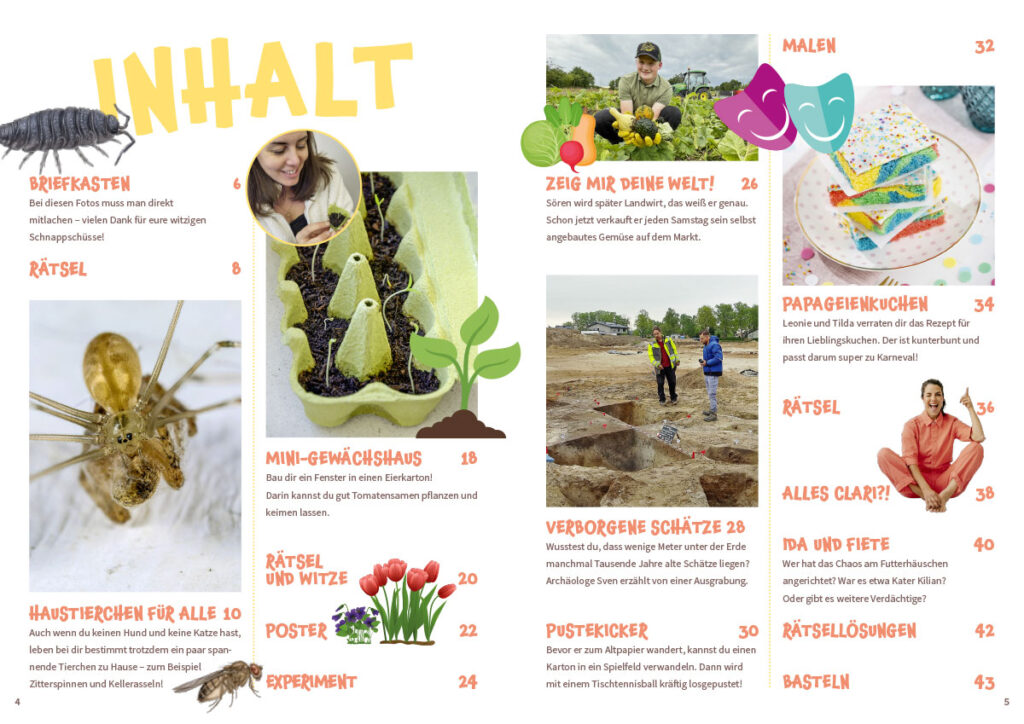 Inhaltsverzeichnis MATSCH! Kindermagazin Februar Ausgabe
