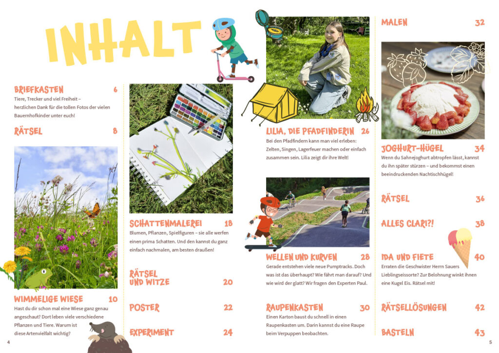 MATSCH! Zeitschrift für Kinder Inhaltsverzeichnis Juni 2026